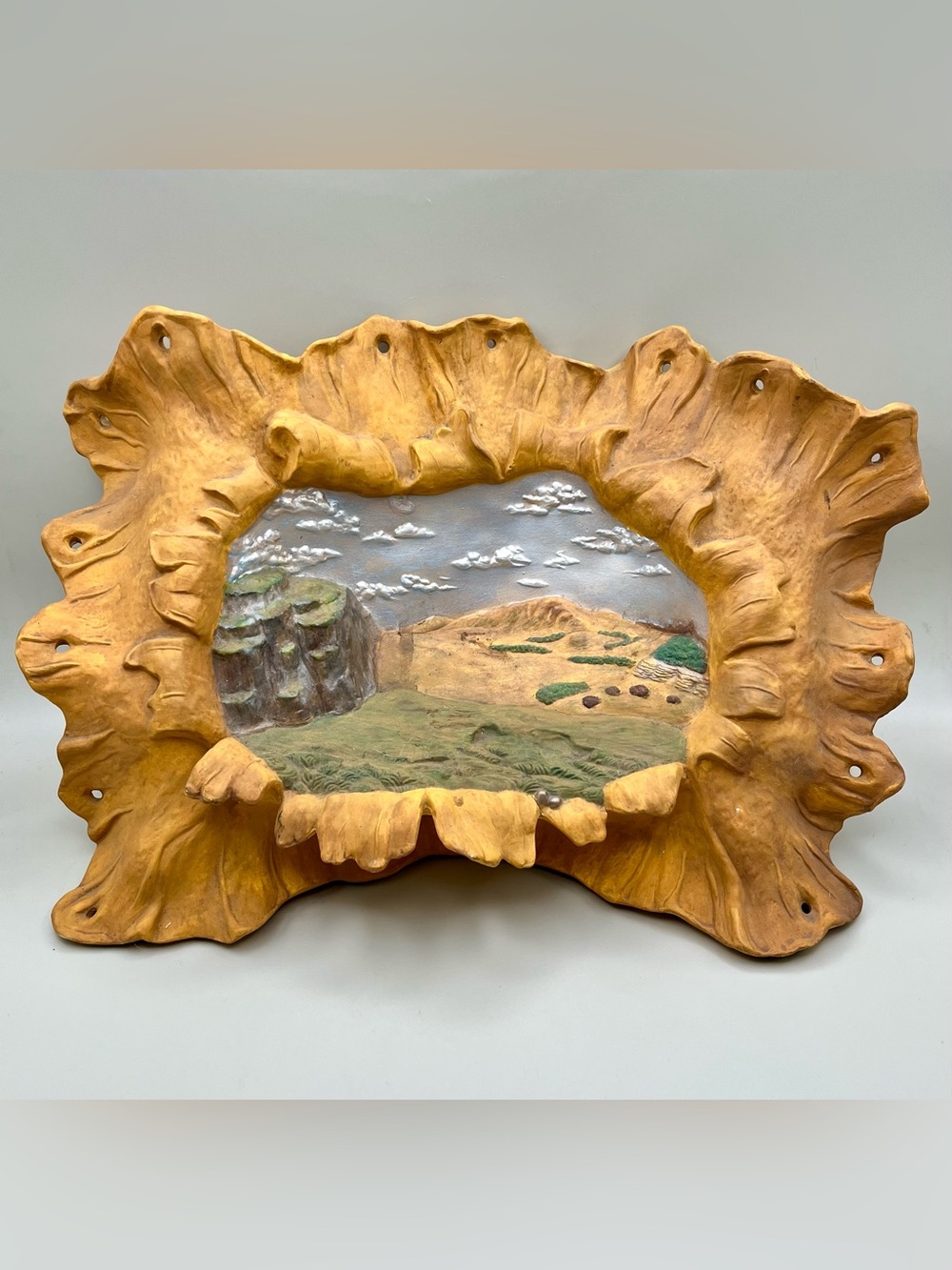 Vintage 1986 Hershey Molds Ceramic Landscape Western Farmhouse Cottage